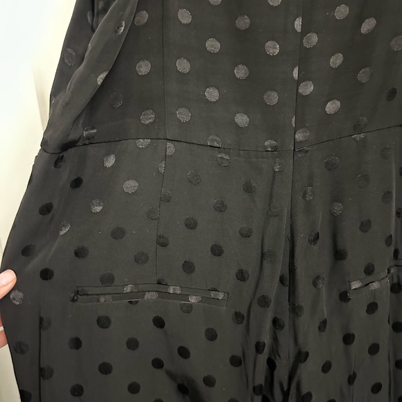Black matte + shine polka dot jumpsuit - Picture 3 of 4